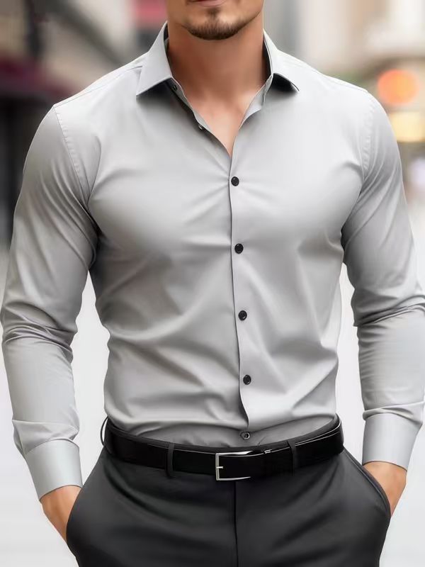 Men's Business-Style Korean-Style Handsome Cool Slim-Fit Professional Shirt