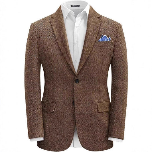 British-style Men's Suit Single-breasted Jacket Herringbone