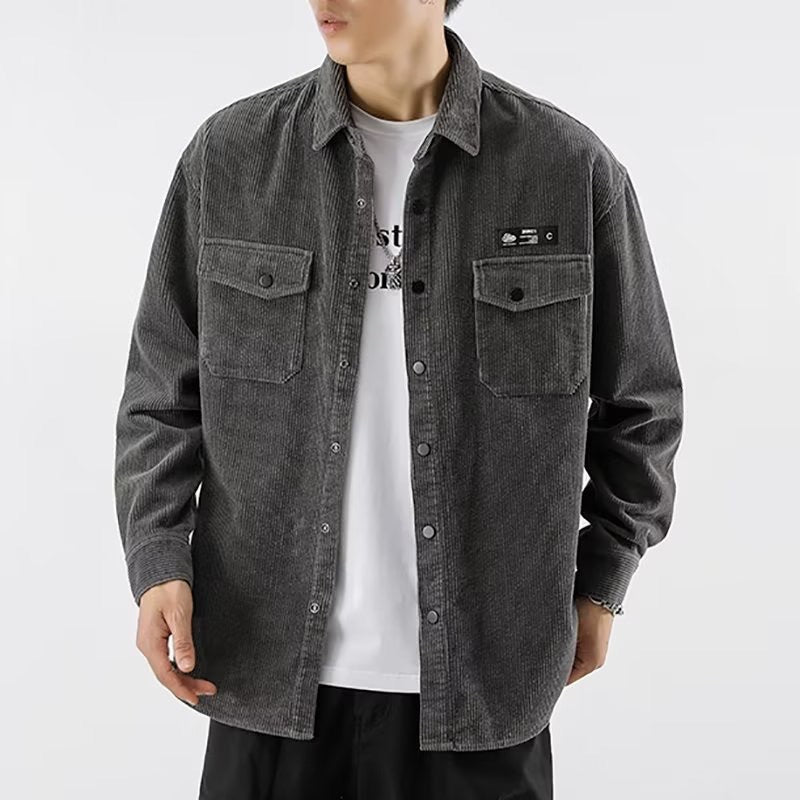 Corduroy Shirt For Men Plus-size And Oversized Shirt For Spring And Autumn